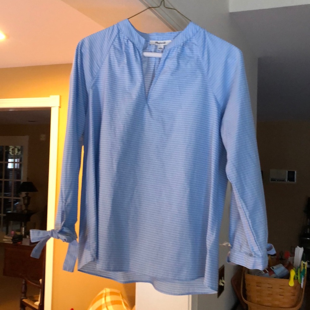 Madewell Light Blue Striped Top